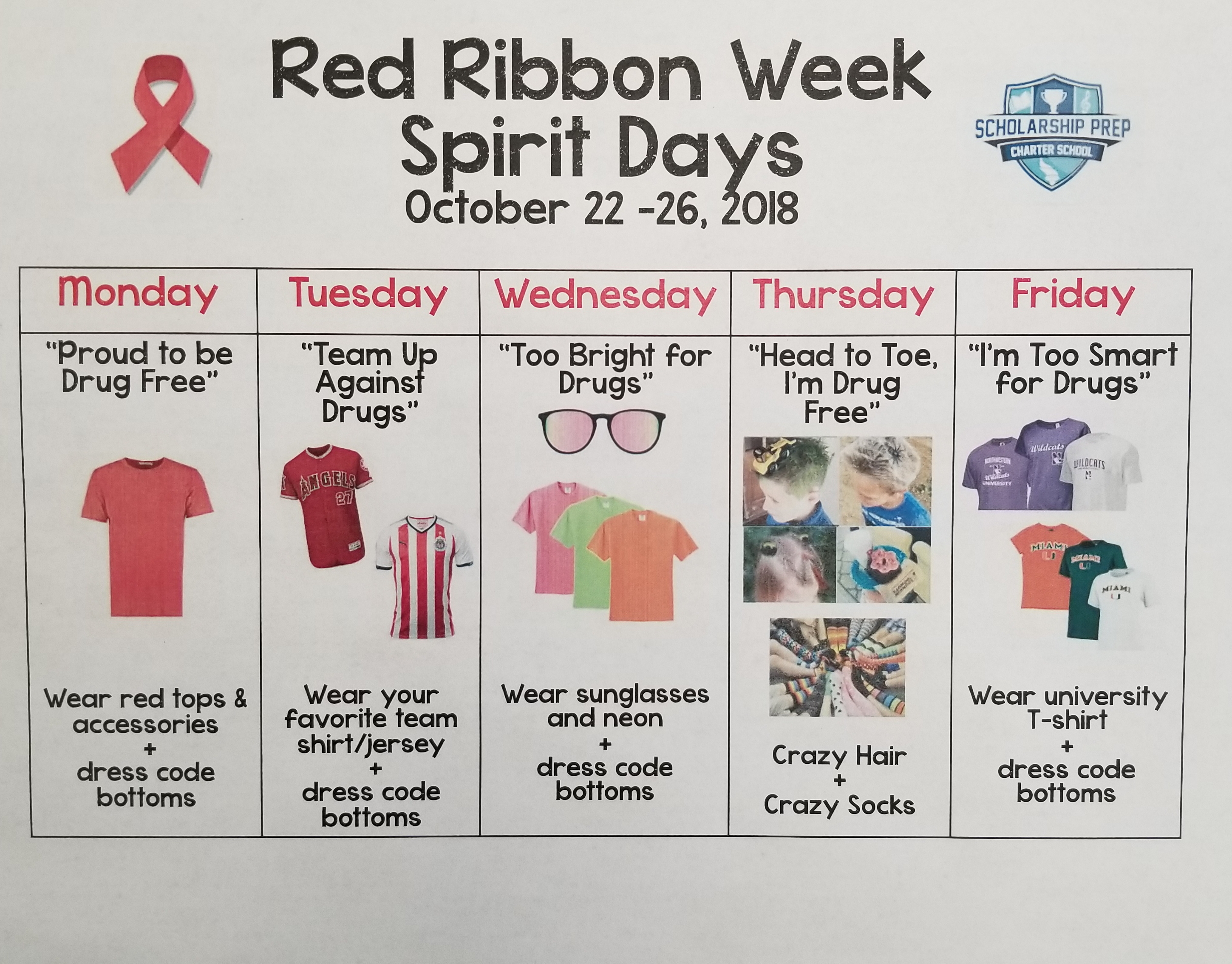 Red Ribbon Week Spirit Week Ideas